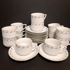 Antique J&C Bavaria Blue Floral Gold Gilt Rim‎ Cup and Saucer 1898-1923